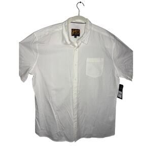 Johnny Bigg Hugo Textured Short-Sleeve Button-Up Shirt Color White Size 1XL